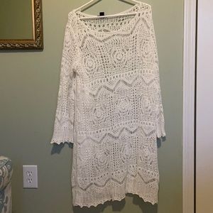 H and M crochet swim coverup with slip. Size large